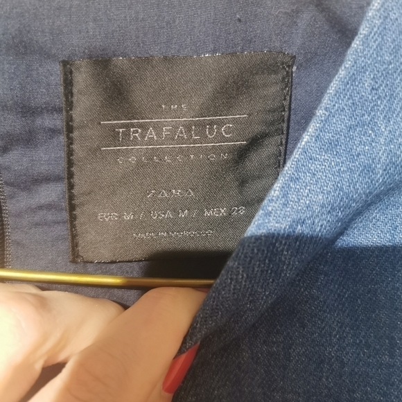 ZARA vintage medium denim 3/4 sleeve dress - Picture 4 of 7